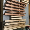 Table de chevet chêne-acajou