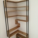 Bibliothèque sur deux angles en chêne