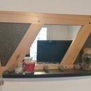 Cadre miroir Montant biais avec tablette et panneaux stratifié