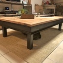 Table basse industriel en IPN et chêne massif