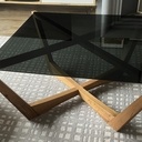 Table basse chêne et verre v2.0