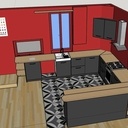 Une cuisine noire et or✨