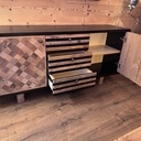 Buffet enfilade noie et vieux bois