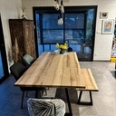 Table et banc (frêne massif)