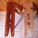 Paire de bancs de sciage démontables, tout à la main