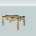 Fauteuils, causeuse et tables.