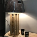 Lampe en chêne et aluminium