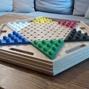 Jeu de dames chinoises en chêne.