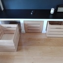 Caisses à bois en bois et porte "cache box"