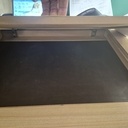 Bureau en Platane ave cuir et intégration d'un lampe