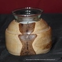 Photophore merisier et verre