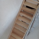 Escalier droit en frêne de pays