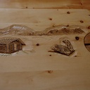 Table à manger en mélèze et pin cembro