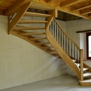 Escalier Débillardé en Chêne et balustres en fer ( mon premier )