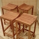 Tabouret haut en chêne