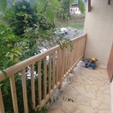 Garde au corps en chêne.