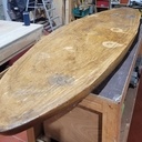 Rénovation table basse. Iroko.