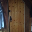 Porte en lames de parquet en soupente