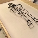 Cadre bois et fil de cuivre