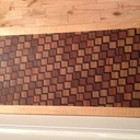 Console avec pieds galbés et plateau marqueté