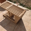 Table basse en camaïeu de chêne déclassé