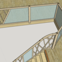 Ballustrade en bois d'érable & verre