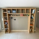 Bibliothèque aggloméré plaqué chêne véritable