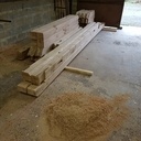 Charpente de terrasse couverte en chêne.