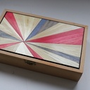 Boite avec couvercle en marqueterie de paille