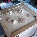 Vue de dessous avec système de réglage de la profondeur de passe