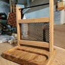 Porte bijoux  chutes de chêne grillage et rond de 5 en acier