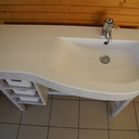 Meuble vasque courbe