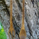 Invitation à passer ! Atelier sculpture en coche, ou chip carving.