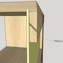 Vue en coupe de l'accroche au mur