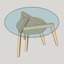 Tables basses gigognes à 3 pieds avec plateau verre