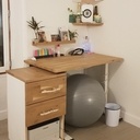 Petite commode de travail avec poignée en bois flotté