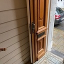 Ensemble de porte, corniche et imposte vitré à Bruxelles