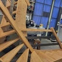 Escalier 2 quarts tournant frêne