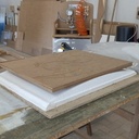 La façade en plis de MDF 3mm avant collage