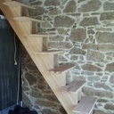 Escalier droit double limon central