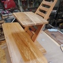 Station d ordinateur pour travail debout acajou et hêtre piqué