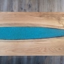 Table basse bois et résine