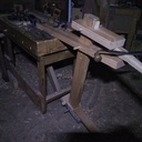 Bois de chauffage - hache et banc d'établi !