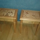 Tables de chevet marquetées