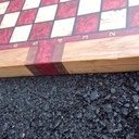 Echiquier en orme, chêne et noyer