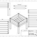 Carré potager sur pied, démontable sans colle sans vis