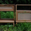 Chevets cannage et chêne massif