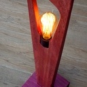 Console Amarante et sa lampe rétro