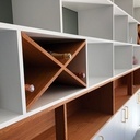 Bibliothèque chêne et melaminé blanc