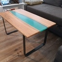 Table basse bois et résine